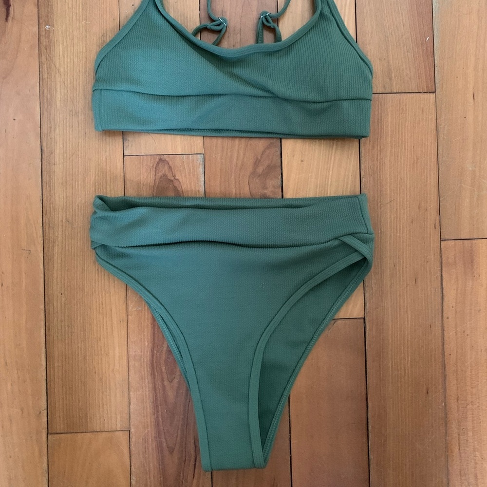 BRAND NEW AURELLE BRYN PINE HIGH WAISTED BIKINI